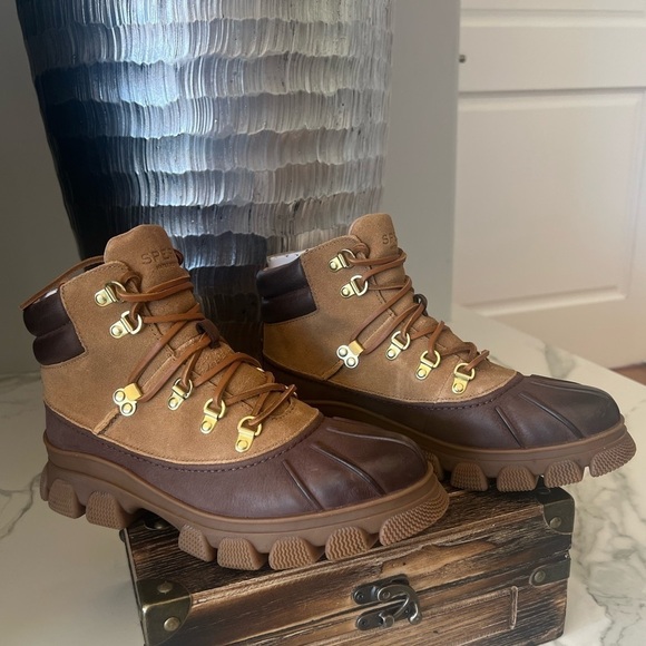 Sperry Summit Rain Boots in Brown - Picture 1 of 12